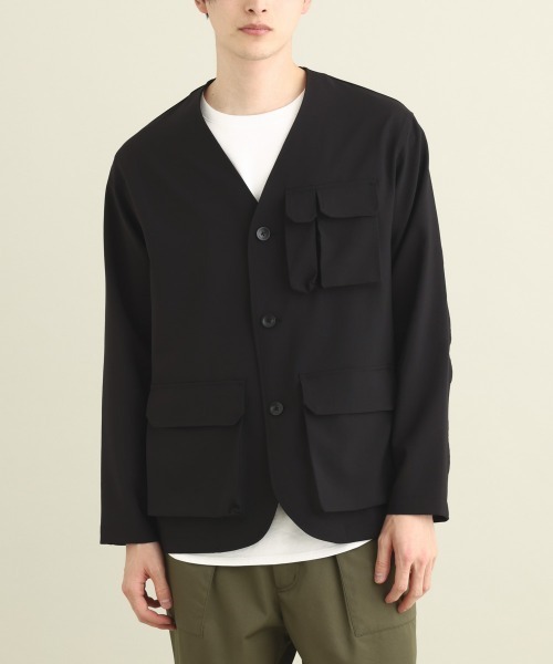 a.v.v（アーヴェヴェ）の「フィッシャーマンノーカラージャケット（ノーカラージャケット・メンズ・ブラック・46/48）」の7枚目の写真