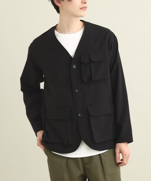 a.v.v（アーヴェヴェ）の「フィッシャーマンノーカラージャケット（ノーカラージャケット・メンズ・ブラック・46/48）」の8枚目の写真