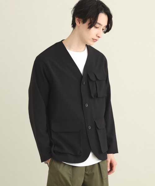 a.v.v（アーヴェヴェ）の「フィッシャーマンノーカラージャケット（ノーカラージャケット・メンズ・ブラック・46/48）」の9枚目の写真