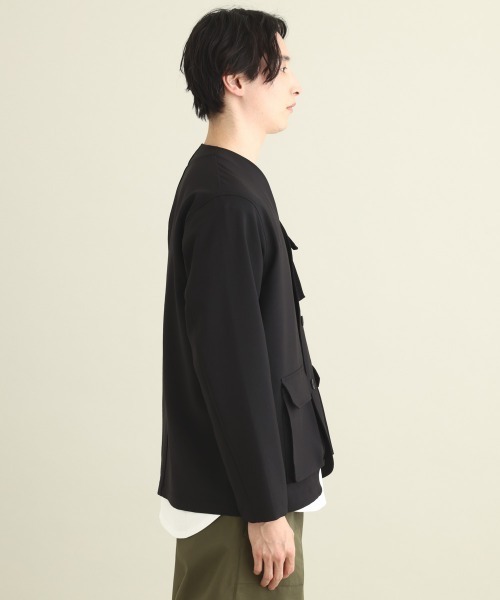 a.v.v（アーヴェヴェ）の「フィッシャーマンノーカラージャケット（ノーカラージャケット・メンズ・ブラック・46/48）」の11枚目の写真