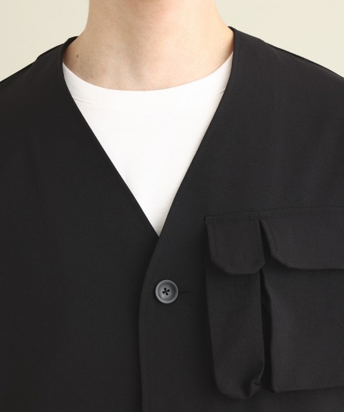 a.v.v（アーヴェヴェ）の「フィッシャーマンノーカラージャケット（ノーカラージャケット・メンズ・ブラック・46/48）」の13枚目の写真