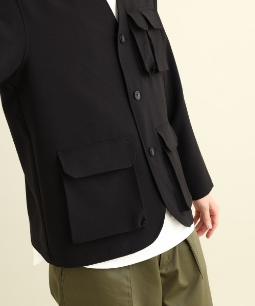 a.v.v（アーヴェヴェ）の「フィッシャーマンノーカラージャケット（ノーカラージャケット・メンズ・ブラック・46/48）」の17枚目の写真