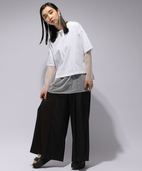 HARE(ハレ)の「リバーシブルチュールT(HARE)(Tシャツ/カットソー・レディース・ホワイト/ブラック/ブルー・FREE)」の5枚目の写真