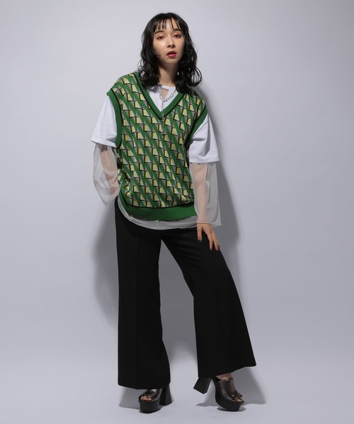 HARE(ハレ)の「リバーシブルチュールT(HARE)(Tシャツ/カットソー・レディース・ホワイト/ブラック/ブルー・FREE)」の7枚目の写真