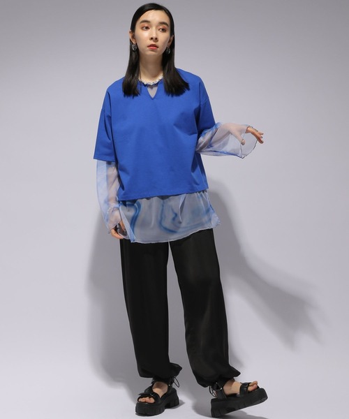 HARE(ハレ)の「リバーシブルチュールT(HARE)(Tシャツ/カットソー・レディース・ホワイト/ブラック/ブルー・FREE)」の17枚目の写真