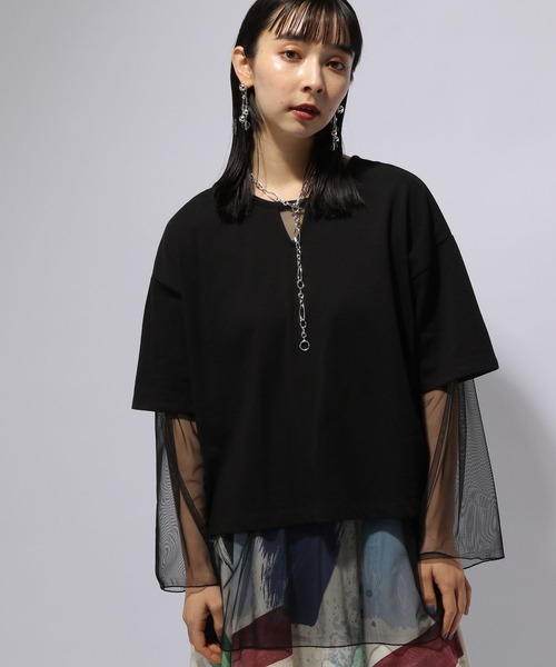 HARE(ハレ)の「リバーシブルチュールT(HARE)(Tシャツ/カットソー・レディース・ホワイト/ブラック/ブルー・FREE)」の13枚目の写真