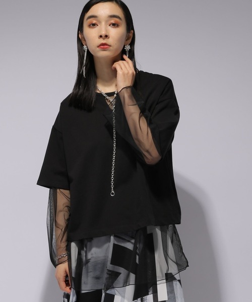 HARE(ハレ)の「リバーシブルチュールT(HARE)(Tシャツ/カットソー・レディース・ホワイト/ブラック/ブルー・FREE)」の12枚目の写真