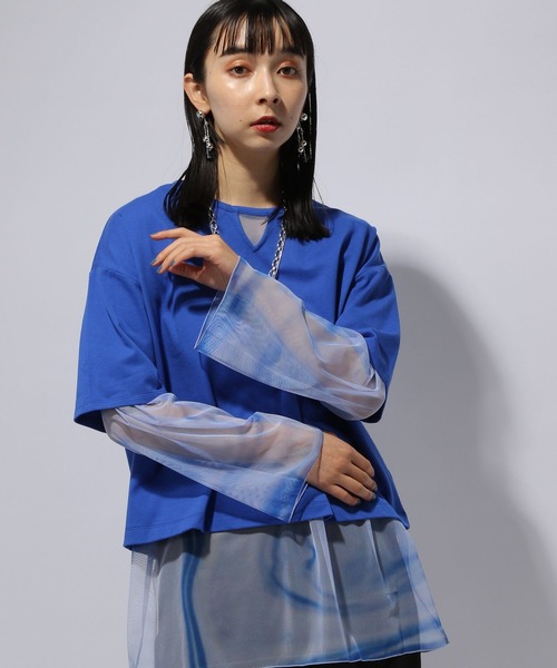 HARE(ハレ)の「リバーシブルチュールT(HARE)(Tシャツ/カットソー・レディース・ホワイト/ブラック/ブルー・FREE)」の11枚目の写真