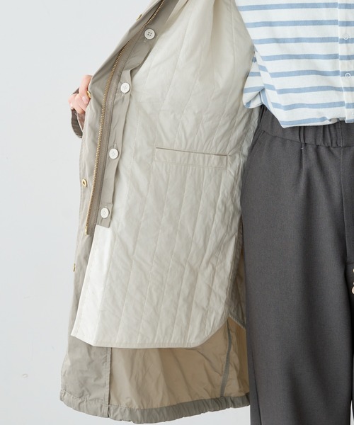 PUAL CE CIN（ピュアルセシン）の「ライナー付きモッズコート（モッズコート・レディース・ネイビー/ライトベージュ・FREE）」の17枚目の写真