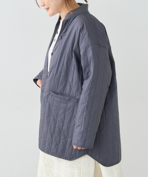 PUAL CE CIN（ピュアルセシン）の「ライナー付きモッズコート（モッズコート・レディース・ネイビー/ライトベージュ・FREE）」の7枚目の写真