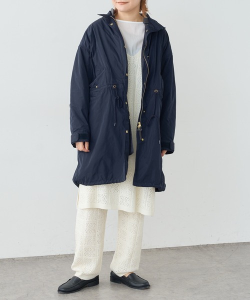 PUAL CE CIN（ピュアルセシン）の「ライナー付きモッズコート（モッズコート・レディース・ネイビー/ライトベージュ・FREE）」の4枚目の写真