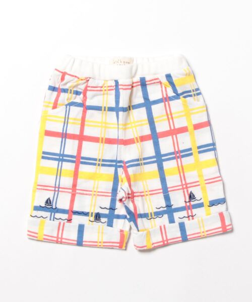 kids zoo(キッズズー)の「天竺ロールアップパンツ(その他パンツ・キッズ・ブルー/ネイビー/その他1・80/90)」の1枚目の写真