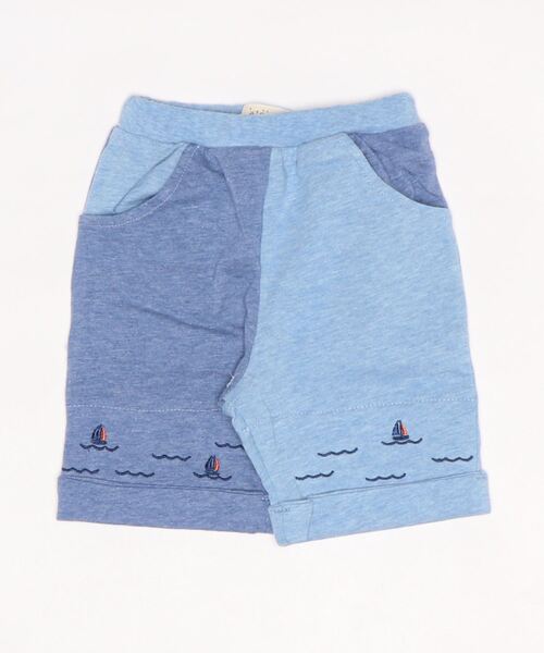 kids zoo(キッズズー)の「天竺ロールアップパンツ(その他パンツ・キッズ・ブルー/ネイビー/その他1・80/90)」の2枚目の写真