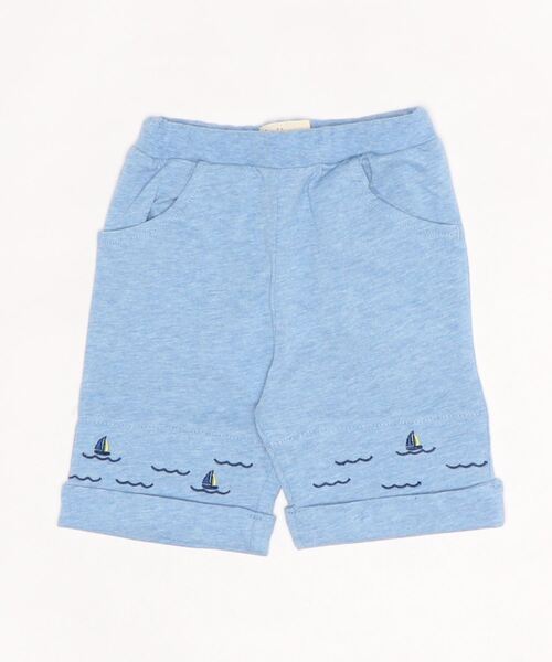 kids zoo(キッズズー)の「天竺ロールアップパンツ(その他パンツ・キッズ・ブルー/ネイビー/その他1・80/90)」の3枚目の写真