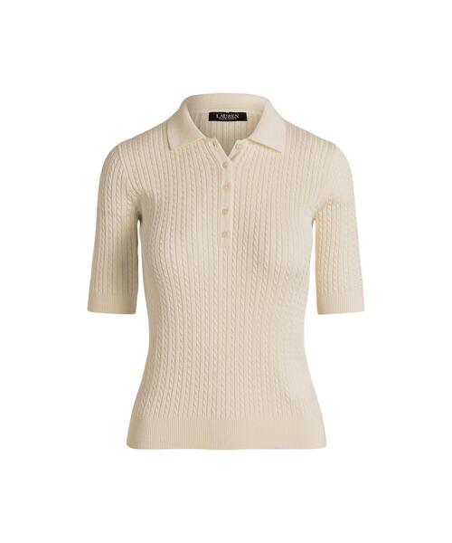 LAUREN RALPH LAUREN(ローレン ラルフ ローレン)の「ケーブルニット Polo セーター(ニット/セーター・レディース・ナチュラル・M/S/XS/L/XXS)」の2枚目の写真