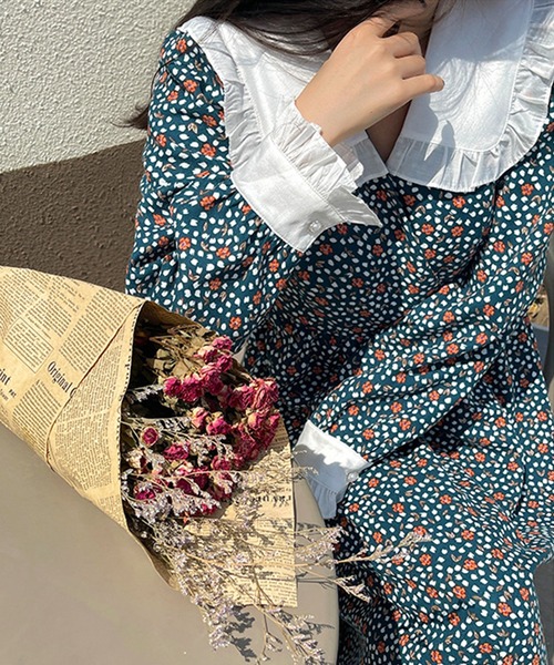 Leja D Amour Leja 配色ビッグカラー小花柄ロングワンピース Ljes3212 を購入できます Message 配色ビッグカラー小花柄ロングワンピース ワンピース Leja レジャ のファッション Leja D Amour Leja 配色ビッグカラー小花柄ロングワンピース Ljes3212 を購入できます Message 配色ビッグカラー小花柄ロングワンピース ワンピース Leja レジャ のファッション