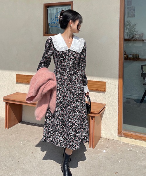 春バーゲン Leja 配色ビッグカラー小花柄ロングワンピース 絶対的存在へ 手放せない 春バーゲン Leja 配色ビッグカラー小花柄ロングワンピース 絶対的存在へ 手放せない