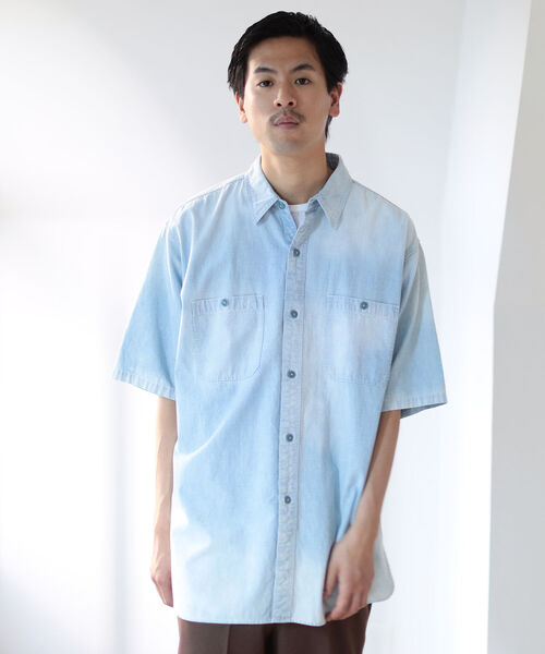 BEAMS（ビームス）の「BEAMS / フェード イージー ミリタリーシャツ（シャツ/ブラウス・メンズ・ブルー/オリーブ・M/L/S/X-LARGE）」の6枚目の写真