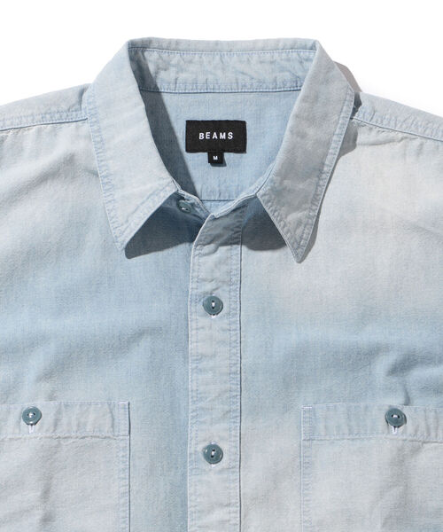 BEAMS（ビームス）の「BEAMS / フェード イージー ミリタリーシャツ（シャツ/ブラウス・メンズ・ブルー/オリーブ・M/L/S/X-LARGE）」の7枚目の写真
