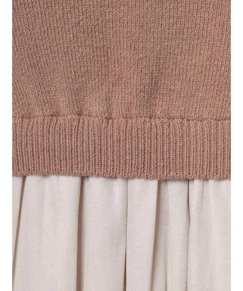 MERCURYDUO(マーキュリーデュオ)の「異素材ドッキングパフスリーブギャザーワンピース(ワンピース・レディース・ブルー/ブラウン/ベージュ・FREE)」の21枚目の写真