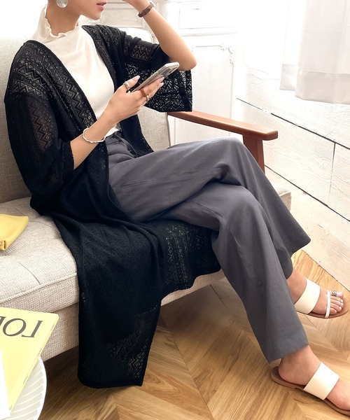 classicalelf(クラシカルエルフ)の「華やぐ大人レース。総レースロング丈カーディガン(カーディガン/ボレロ・レディース・ブラック/ベージュ/オフホワイト・SMALL/MEDIUM/LARGE/X-LARGE)」の12枚目の写真
