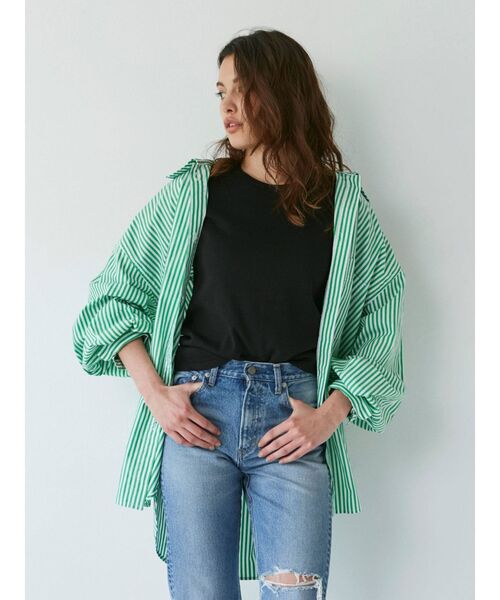 Ungrid（アングリッド）の「カラーフィットTee（Tシャツ/カットソー・レディース・オフホワイト/ブラック/ピンク/オレンジ/グリーン・FREE）」の9枚目の写真