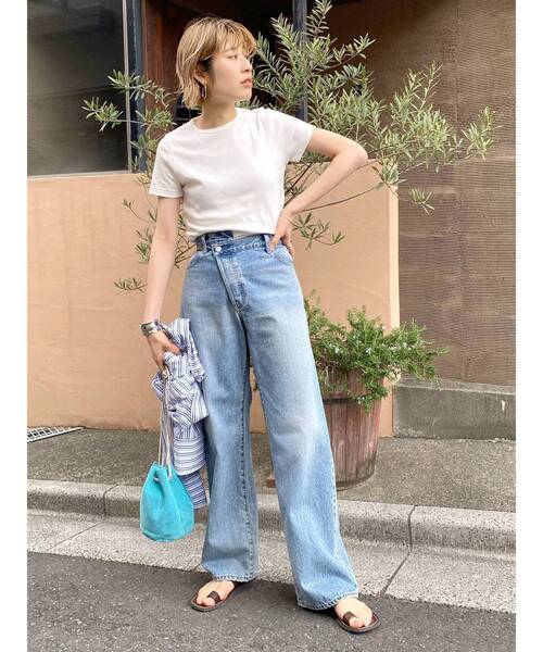 Ungrid（アングリッド）の「カラーフィットTee（Tシャツ/カットソー・レディース・オフホワイト/ブラック/ピンク/オレンジ/グリーン・FREE）」の7枚目の写真