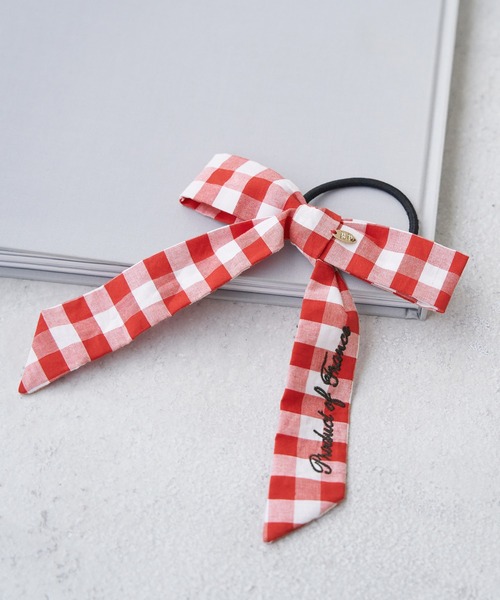 ROPE' PICNIC（ロペピクニック）の「【Bonne Maman × ROPE' PICNIC】ギンガムチェックリボンヘアゴム（ヘアゴム・レディース・ブラウン/レッド/ブルー・FREE）」の3枚目の写真