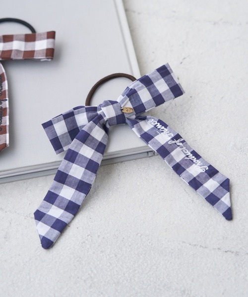 ROPE' PICNIC（ロペピクニック）の「【Bonne Maman × ROPE' PICNIC】ギンガムチェックリボンヘアゴム（ヘアゴム・レディース・ブラウン/レッド/ブルー・FREE）」の2枚目の写真