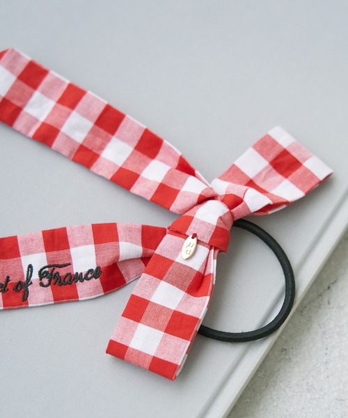 ROPE' PICNIC（ロペピクニック）の「【Bonne Maman × ROPE' PICNIC】ギンガムチェックリボンヘアゴム（ヘアゴム・レディース・ブラウン/レッド/ブルー・FREE）」の4枚目の写真