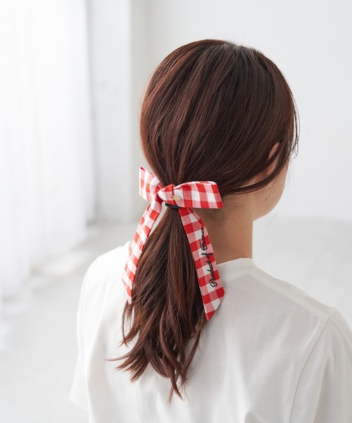 ROPE' PICNIC（ロペピクニック）の「【Bonne Maman × ROPE' PICNIC】ギンガムチェックリボンヘアゴム（ヘアゴム・レディース・ブラウン/レッド/ブルー・FREE）」の5枚目の写真