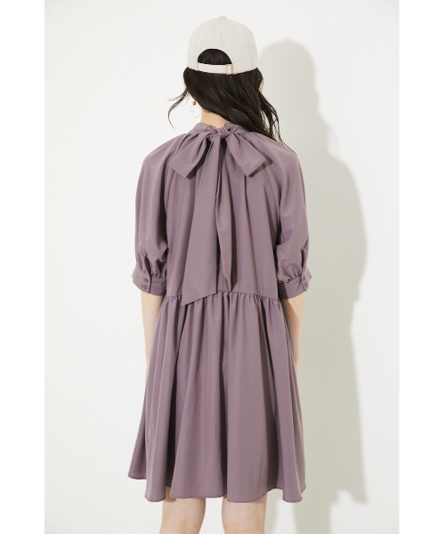 rienda（リエンダ）の「バルーンスリーブギャザーミニワンピース（ワンピース・レディース・パープル/カーキ/ホワイト系その他・FREE）」の13枚目の写真