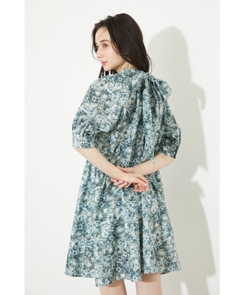 rienda（リエンダ）の「バルーンスリーブギャザーミニワンピース（ワンピース・レディース・パープル/カーキ/ホワイト系その他・FREE）」の5枚目の写真