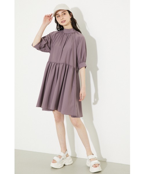 rienda（リエンダ）の「バルーンスリーブギャザーミニワンピース（ワンピース・レディース・パープル/カーキ/ホワイト系その他・FREE）」の17枚目の写真