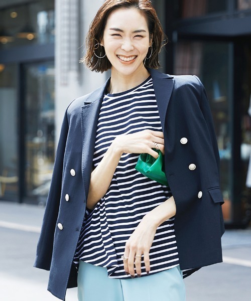 公認店 リネンライクダブルブレストジャケット 背抜き セットアップ対応 テーラードジャケット Michel Klein ミッシェル クラン の ファッション 登場から人気沸騰 Mapacademy Io