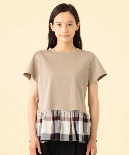 CB CRESTBRIDGE プリムシルケットポンチカットソー 半袖 黒 M