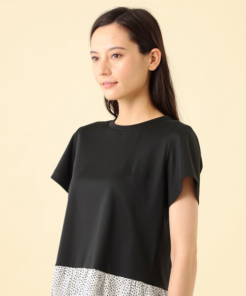 CB CRESTBRIDGE プリムシルケットポンチカットソー　半袖　黒　M CB CRESTBRIDGE プリムシルケットポンチカットソー 半袖 黒 M