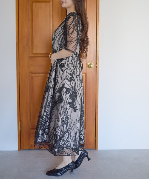 セール】総レース バックリボン 結婚式 パーティー オケージョン