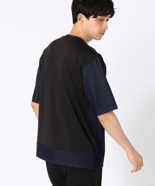 COMME CA ISM(コムサイズム)の「ジャージー クルーネックTシャツ(Tシャツ/カットソー・メンズ・ブラック/ネイビー・MEDIUM/LARGE)」の1枚目の写真