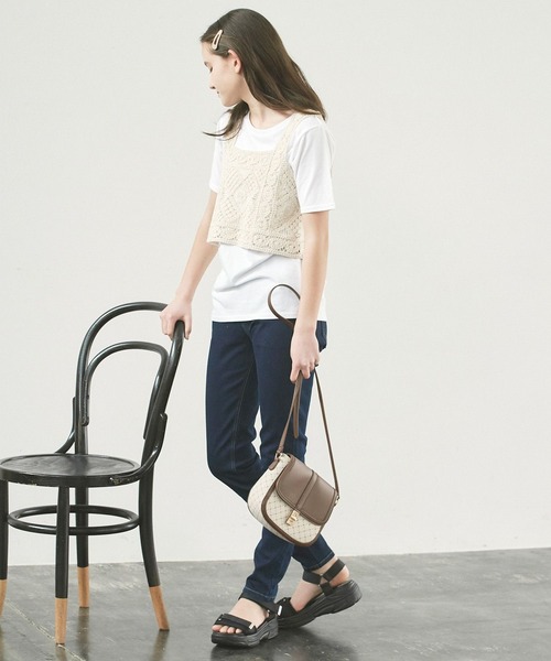 GLOBAL WORK(グローバルワーク)の「クロシェビスチェ/TシャツSET/AND YUA ANY/274996(その他トップス・キッズ・ホワイト・150cm/160cm)」の14枚目の写真