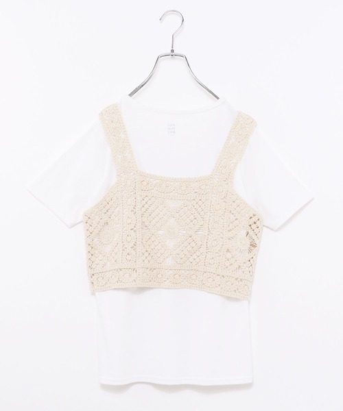 GLOBAL WORK(グローバルワーク)の「クロシェビスチェ/TシャツSET/AND YUA ANY/274996(その他トップス・キッズ・ホワイト・150cm/160cm)」の16枚目の写真