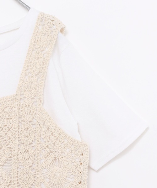 GLOBAL WORK(グローバルワーク)の「クロシェビスチェ/TシャツSET/AND YUA ANY/274996(その他トップス・キッズ・ホワイト・150cm/160cm)」の18枚目の写真