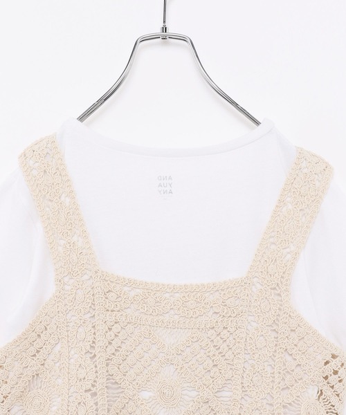 GLOBAL WORK(グローバルワーク)の「クロシェビスチェ/TシャツSET/AND YUA ANY/274996(その他トップス・キッズ・ホワイト・150cm/160cm)」の20枚目の写真