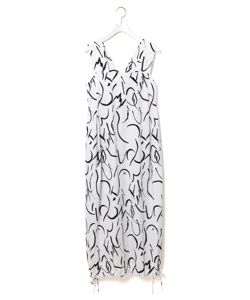 Missing You Already Print Squareーneck Tucked Dress ワンピース Adam Et Rope アダムエロペ のファッション通販 Zozotown