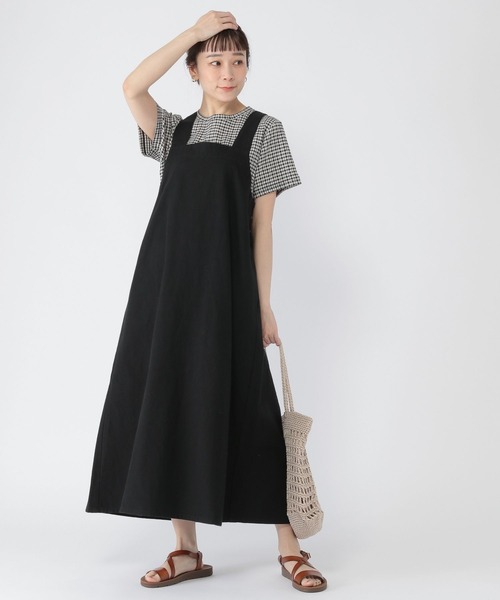 studio CLIP(スタディオクリップ)の「クレープギンガムチェックT シャツ(Tシャツ/カットソー・レディース・ベージュ/ブルー/ブラック/グリーン・MEDIUM/LARGE)」の18枚目の写真