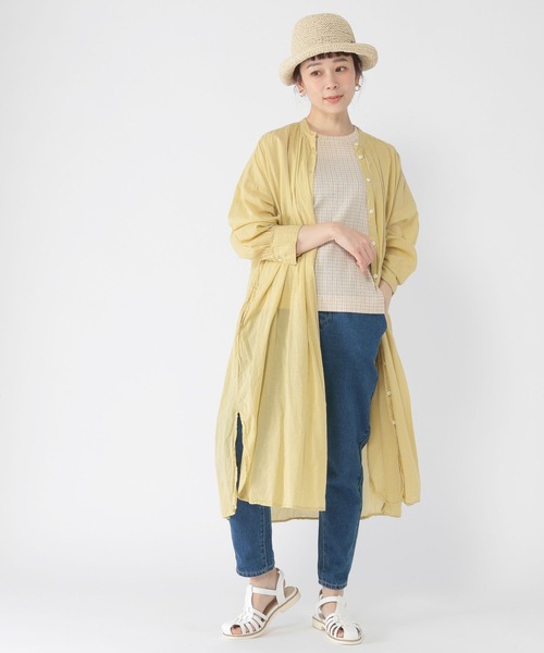 studio CLIP(スタディオクリップ)の「クレープギンガムチェックT シャツ(Tシャツ/カットソー・レディース・ベージュ/ブルー/ブラック/グリーン・MEDIUM/LARGE)」の16枚目の写真