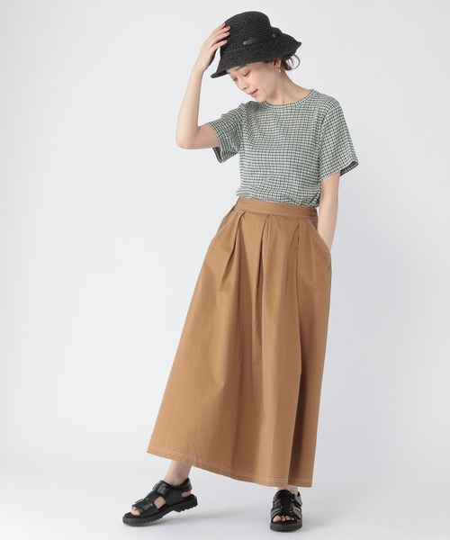 studio CLIP(スタディオクリップ)の「クレープギンガムチェックT シャツ(Tシャツ/カットソー・レディース・ベージュ/ブルー/ブラック/グリーン・MEDIUM/LARGE)」の20枚目の写真