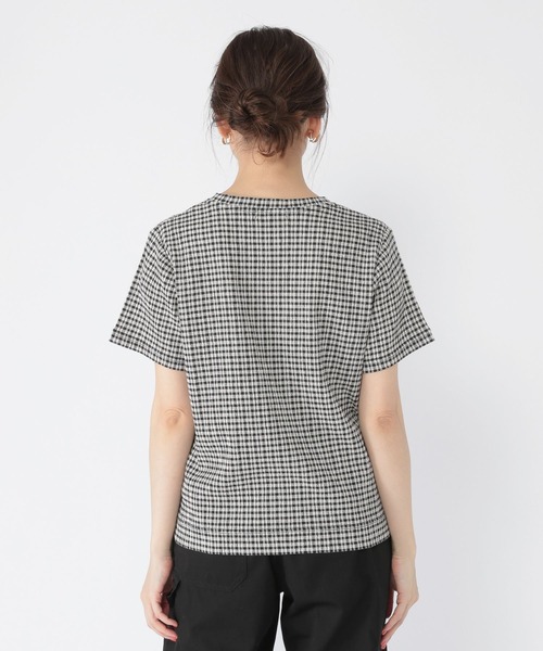 studio CLIP(スタディオクリップ)の「クレープギンガムチェックT シャツ(Tシャツ/カットソー・レディース・ベージュ/ブルー/ブラック/グリーン・MEDIUM/LARGE)」の11枚目の写真