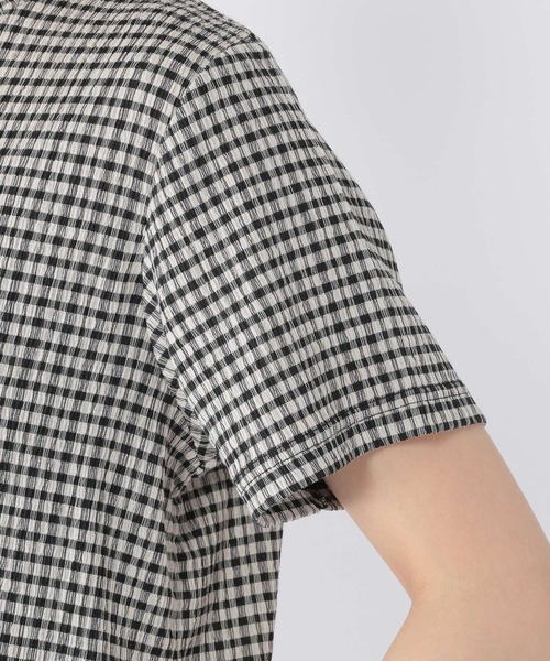 studio CLIP(スタディオクリップ)の「クレープギンガムチェックT シャツ(Tシャツ/カットソー・レディース・ベージュ/ブルー/ブラック/グリーン・MEDIUM/LARGE)」の19枚目の写真