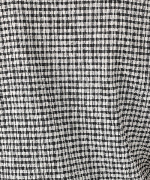 studio CLIP(スタディオクリップ)の「クレープギンガムチェックT シャツ(Tシャツ/カットソー・レディース・ベージュ/ブルー/ブラック/グリーン・MEDIUM/LARGE)」の8枚目の写真